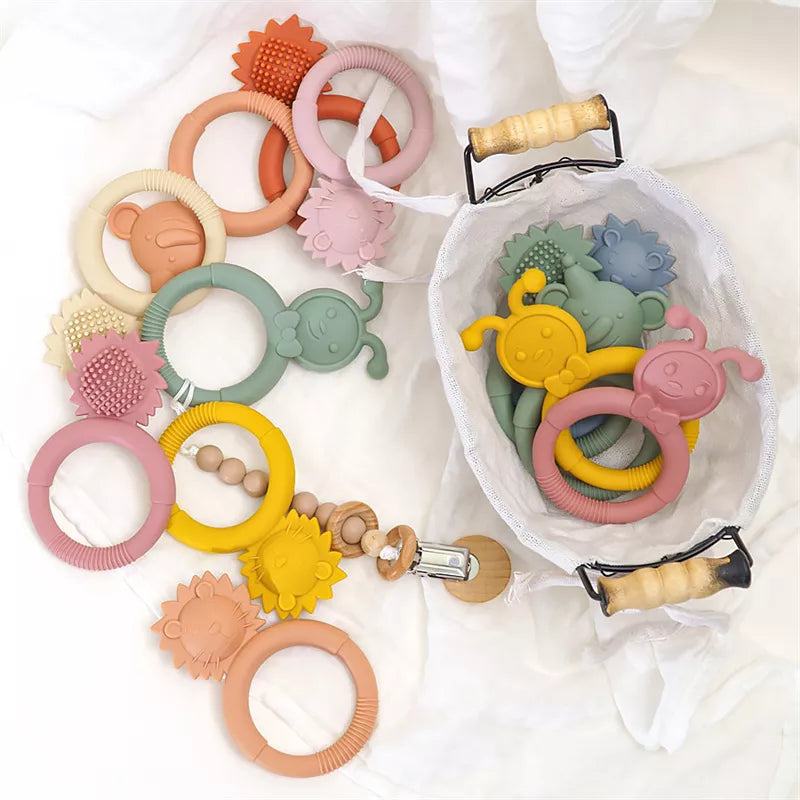 New High Quality Silicone Teethers For Baby Infant Teething Rings Cute Animals Chewing Toy Nursing Gifts Baby Toy Accessories
