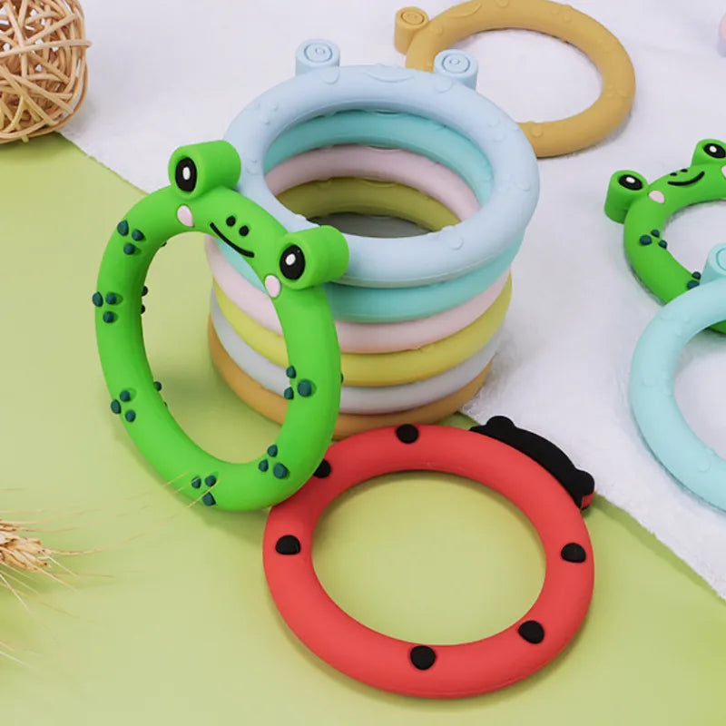 1pcs Silicone Teether Food Grade Rodent Cartoon Animals DIY Teething Necklace Shower Gifts Infant Chewable Toys Baby Teether