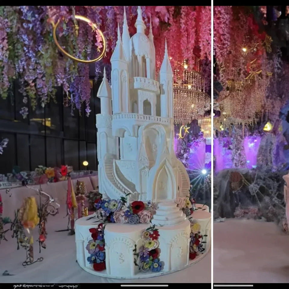 Magical Wedding Castle Backdrop With LED For Event Decoration